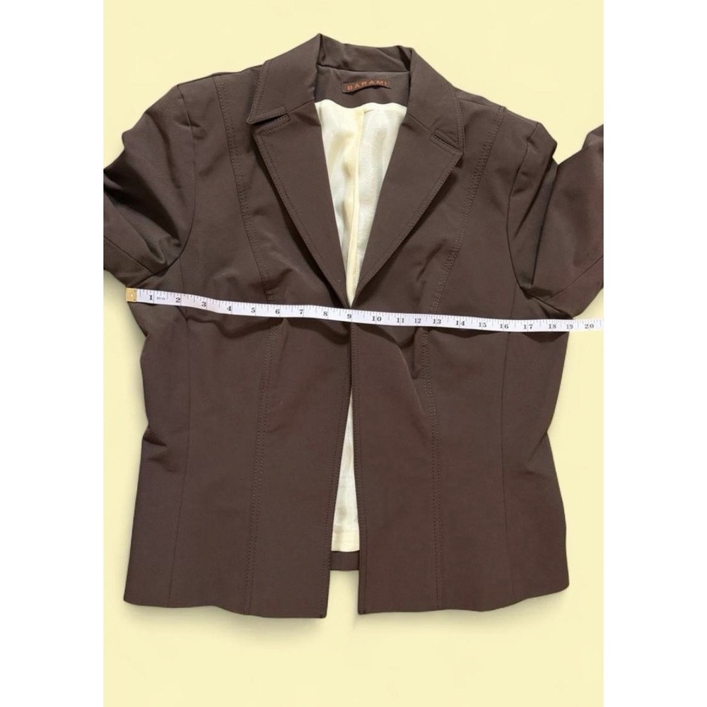 Vintage Barami Y2K Cropped Blazer Brown Tailored Jacket Lined Women's 10 Career - Picture 11 of 12